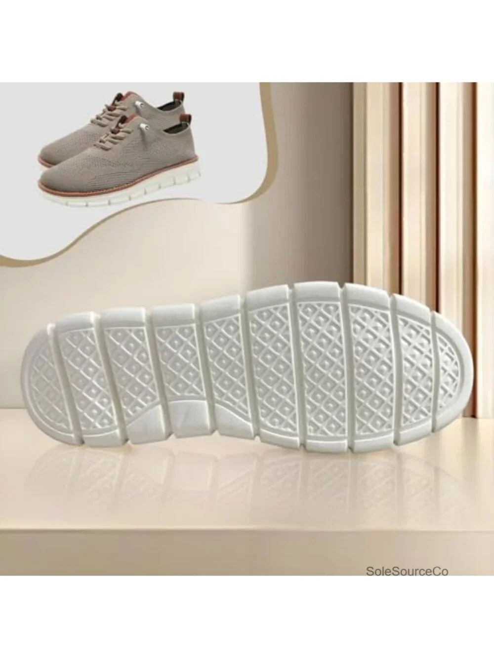 Men's Breathable Knit Oxford Shoes Lightweight Dress Sneakers Casual Lace-Up
